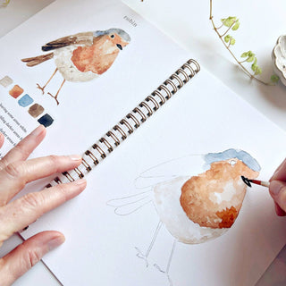 Birds Watercolor Workbook – 12 Beginner-Friendly Bird Illustrations by Emily Lex | Spiral-Bound Art Book for Adults & Kids