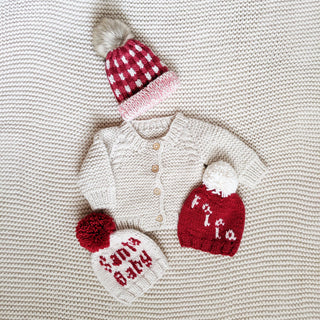 Christmas Buffalo Plaid Baby & Toddler Beanie with sweater