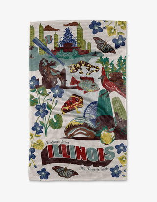 Greetings From Illinois Tea Towel - 18" x 30"