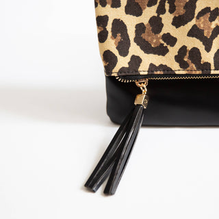 Fold Over Leopard Print Clutch