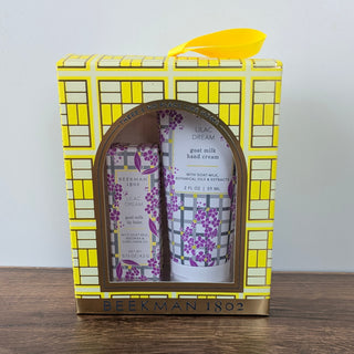 Beekman 1802 Lilac Hand Cream & Lip Balm Duo Gift Set – 2oz Goat Milk Hand Cream with Matching Lip Balm – Available at JSQ Mercantile, La Grange, IL