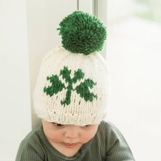 Shamrock St. Patrick's Day Hand Knit Beanie Hat for Baby & Toddler