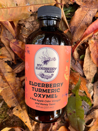 Golden Glow Elderberry-Turmeric Oxymel – Herbal Wellness Elixir (8 oz)