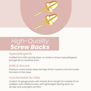 14K Gold-Plated Cross CZ Earrings Baptism or Communion Gift