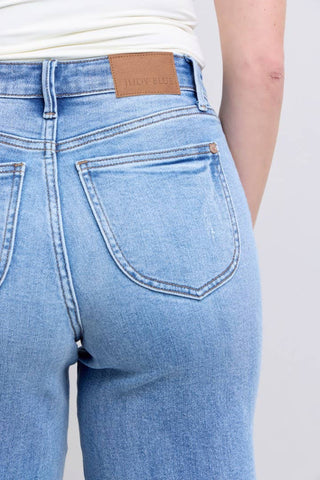 Judy Blue High-Waisted Vintage Wash Retro Wide Leg Jeans