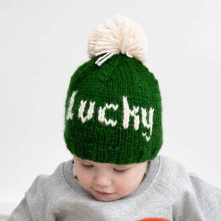 Lucky St. Patrick's Day Hand Knit Beanie Hat for Baby