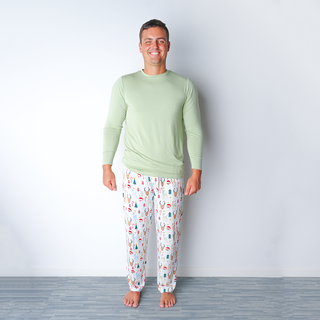 Santa and Friends Adult Bamboo Pajamas Relaxed Lounge Pants: XL - JSQ Mercantile