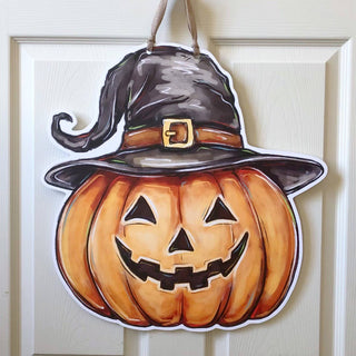 Jack-O'-Lantern Pumpkin Halloween Door Hanger - JSQ Mercantile