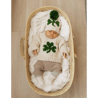 Shamrock St. Patrick's Day Hand Knit Beanie Hat - JSQ Mercantile