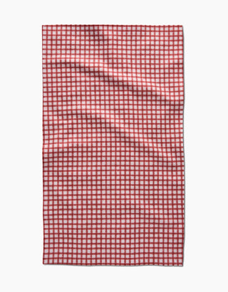 Fireside Plaid Red Kitchen Tea Towel in classic red and white check pattern | JSQ Mercantile – Women’s Boutique & Gift Shop in La Grange, IL