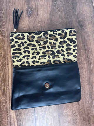 Fold Over Leopard Print Clutch – Women’s Boutique Accessory & Stylish Gift for Her | JSQ Mercantile La Grange, IL