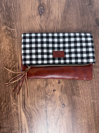Foldover Buffalo & Brown Clutch – Women’s Boutique Accessory & Stylish Gift for Her | JSQ Mercantile La Grange, IL