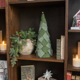 18" Green Felt Christmas Tree made of soft felt on display | JSQ Mercantile – Women’s Boutique & Gift Shop in La Grange, IL