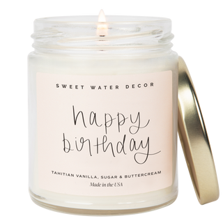 Happy Birthday Soy Candle by Sweet Water Candle – 9 oz hand-poured soy candle, JSQ Mercantile – a women’s boutique and gift shop in La Grange, IL