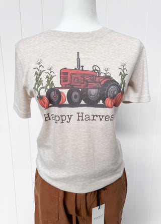 Happy Harvest Fall Mommy and Me Tractor Country Tee in soft cotton with matching kids tee and onesie | JSQ Mercantile – Women’s Boutique & Gift Shop in La Grange, IL
