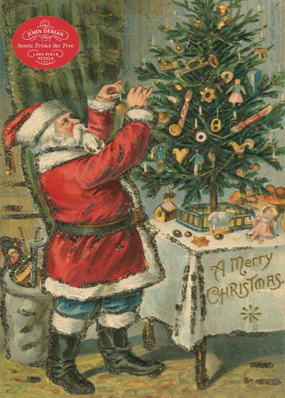 John Derian Santa Trims the Tree 1,000-Piece Puzzle box with vintage Santa artwork | JSQ Mercantile – Women’s Boutique & Gift Shop in La Grange, IL