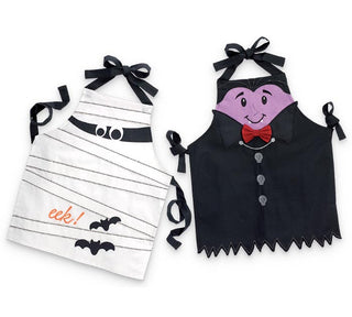 Kid's Halloween Aprons - Dracula & Mummy