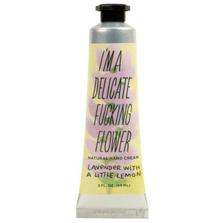 Lavender hand cream tube with lemon-lavender scent on a neutral background – JSQ Mercantile, a women’s boutique and gift shop in La Grange, IL.