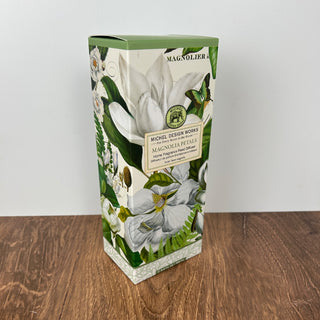 Magnolia Petals Reed Diffuser with glass bottle, reeds, and floral packaging | JSQ Mercantile – a women’s boutique and gift shop in La Grange, IL.
