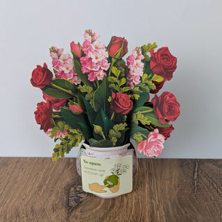 Mini Blooming Roses Pop Up Greeting Card