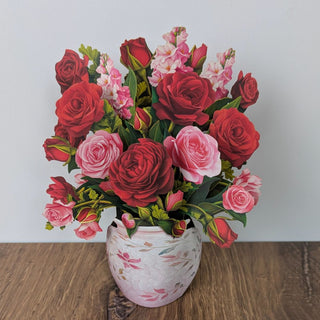 Mini Blooming Roses Pop Up Greeting Card