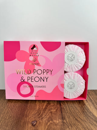 Musee Wild Poppy & Peony Shower Steamers – Floral Spa-Inspired Shower Gift – Available at JSQ Mercantile, La Grange, IL