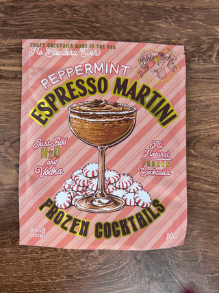Peppermint Espresso Martini Frozen Cocktail Mix by Noble Micks displayed at JSQ Mercantile – a women’s boutique and gift shop in La Grange, IL.