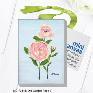 Old Garden Rose Mini Canvas Ornament displayed at JSQ Mercantile – a women’s boutique and gift shop in La Grange, IL