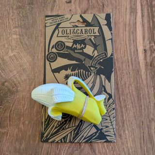 Ana Banana by Oli & Carol – natural rubber eco-friendly teething toy shaped like a yellow banana | JSQ Mercantile – Women’s Boutique & Gift Shop in La Grange, IL