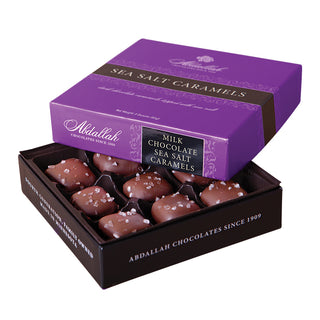 Milk chocolate sea salt caramels in a 3 oz gift box by Abdallah Candy, JSQ Mercantile – a women’s boutique and gift shop in La Grange, IL.
