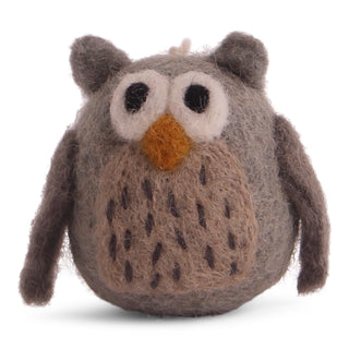 Small Felt Owl Ornament handmade from soft felt with hand-stitched details, available at JSQ Mercantile – a women’s boutique and gift shop in La Grange, IL