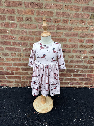 Happy Howl-oween 3/4 Sleeve Pocket Twirl Dress