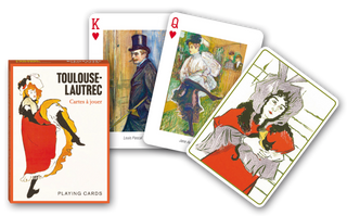 Toulouse-Lautrec themed single deck of playing cards featuring vintage poster-style artwork | JSQ Mercantile – a women’s boutique and gift shop in La Grange, IL.