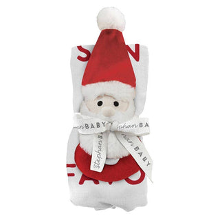 Swaddle Blanket + Plush Santa Rattle - Santa's Favorite