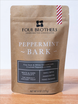 1/2 lb. Pouch Peppermint Bark by Four Brothers Chocolates