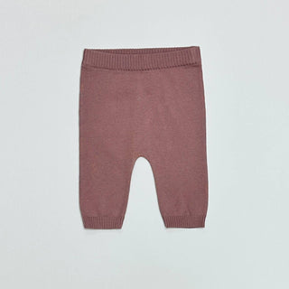 Baby Knit Pants (Organic Cotton): Vintage Rose - JSQ Mercantile