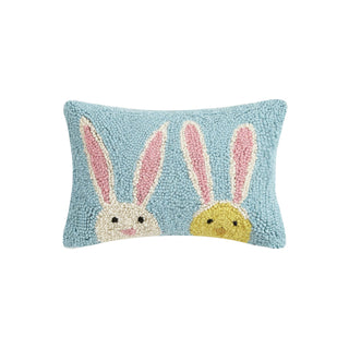 Easter Throw Pillow with Bunny & Chick