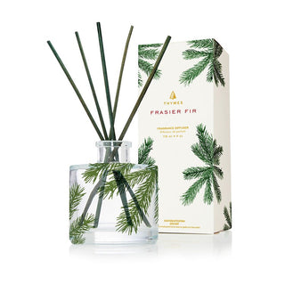 Frasier Fir Petite Reed Diffuser in frosted glass with pine needle design – JSQ Mercantile – Women’s Boutique & Gift Shop in La Grange, IL